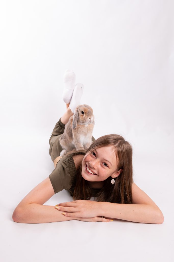 Girl & rabbit